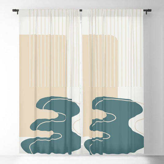 Abstract Contemporary Boho Watercolor Shape Graphic Design 5 2023 COTY Vining Ivy PPG1148-6 Accents Blackout Curtain