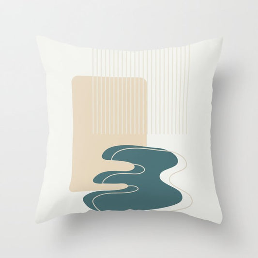Abstract Contemporary Boho Watercolor Shape Graphic Design 5 2023 COTY Vining Ivy PPG1148-6 Accents Throw Pillow