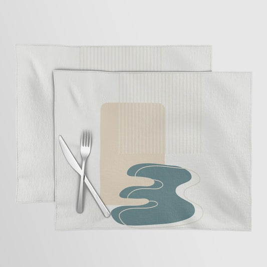Abstract Contemporary Boho Watercolor Shape Graphic Design 5 2023 COTY Vining Ivy PPG1148-6 Accents Placemat Set