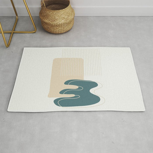 Abstract Contemporary Boho Watercolor Shape Graphic Design 5 2023 COTY Vining Ivy PPG1148-6 Accents Throw and Area Rug