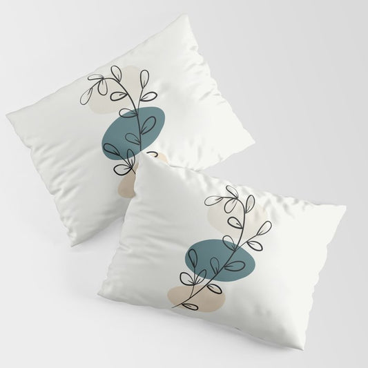 Abstract Line Art Floral Modern Minimal Colorful Shapes 2023 COTY Vining Ivy PPG1148-6 and Accents Pillow Sham Set