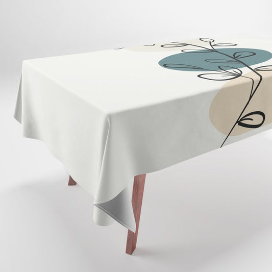 Abstract Line Art Floral Modern Minimal Colorful Shapes 2023 COTY Vining Ivy PPG1148-6 and Accents Tablecloth