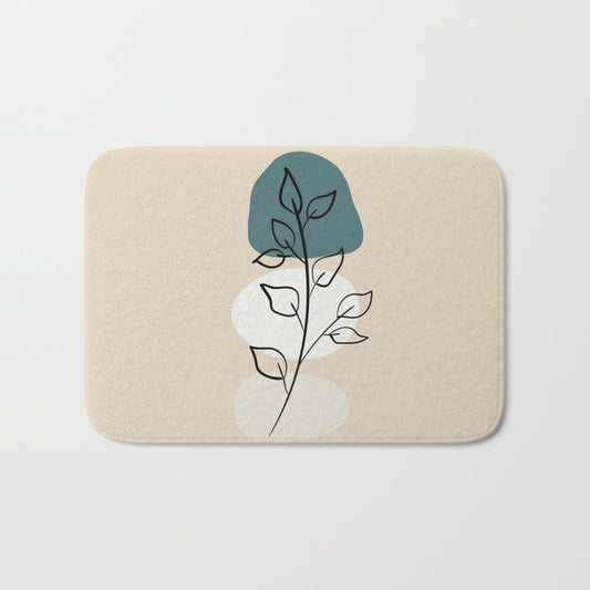 Abstract Line Art Floral Modern Minimal Colorful Shapes 3 2023 COTY Vining Ivy PPG1148-6 and Accents Bath Mat