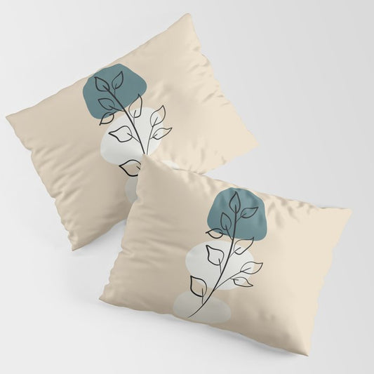 Abstract Line Art Floral Modern Minimal Colorful Shapes 3 2023 COTY Vining Ivy PPG1148-6 and Accents Pillow Sham Set