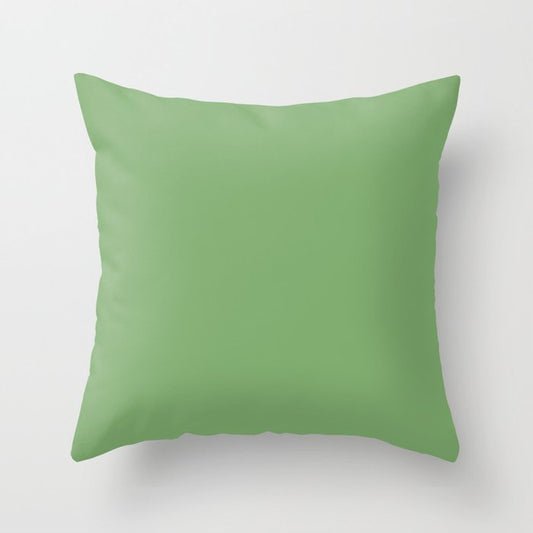 Abundance of Green Solid Color  Pairs To Sherwin Williams Organic Green SW 6732 Throw Pillow