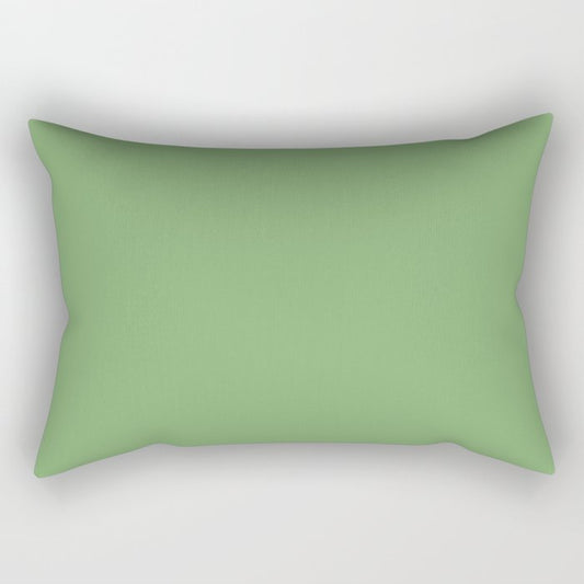 Abundance of Green Solid Color  Pairs To Sherwin Williams Organic Green SW 6732 Rectangular Pillow