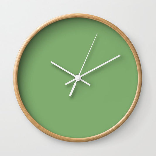Abundance of Green Solid Color  Pairs To Sherwin Williams Organic Green SW 6732 Wall Clock