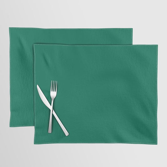 Abundant Dark Aquamarine Green Blue Solid Color Pairs To Sherwin Williams Starboard SW 6755 Placemat