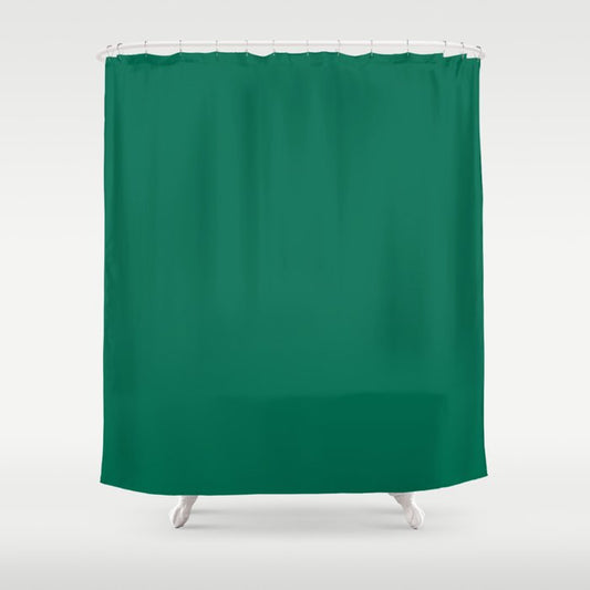 Abundant Dark Aquamarine Green Blue Solid Color Pairs To Sherwin Williams Starboard SW 6755 Shower Curtain