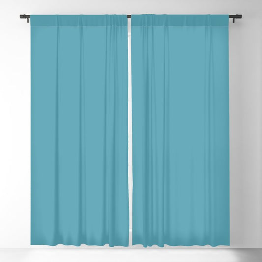 Active Blue Solid Color Pairs Behr 2022 Trending Hue - Shade - Explorer Blue M470-5 Blackout Curtain
