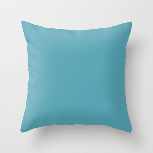 Active Blue Solid Color Pairs Behr 2022 Trending Hue - Shade - Explorer Blue M470-5 Throw Pillow