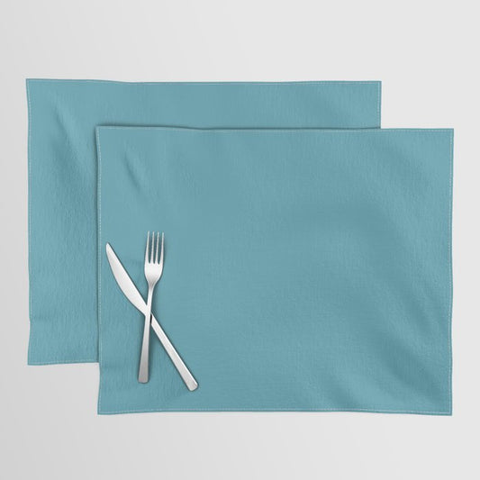 Active Blue Solid Color Pairs Behr 2022 Trending Hue - Shade - Explorer Blue M470-5 Placemat
