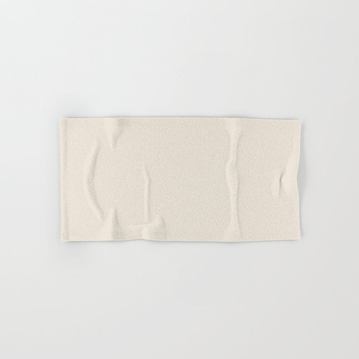 Acute Off-white Solid Color Accent Shade / Hue Matches Sherwin Williams Ivory Lace SW 7013 Hand & Bath Towel