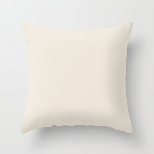 Acute Off-white Solid Color Accent Shade / Hue Matches Sherwin Williams Ivory Lace SW 7013 Throw Pillow