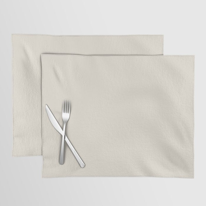 Acute Off-white Solid Color Accent Shade / Hue Matches Sherwin Williams Ivory Lace SW 7013 Placemat