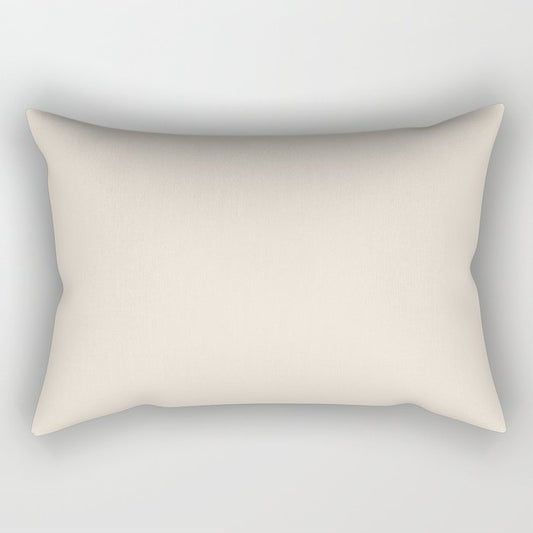 Acute Off-white Solid Color Accent Shade / Hue Matches Sherwin Williams Ivory Lace SW 7013 Rectangular Pillow