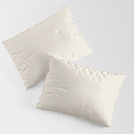Acute Off-white Solid Color Accent Shade / Hue Matches Sherwin Williams Ivory Lace SW 7013 Pillow Sham Set