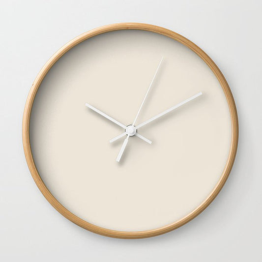 Acute Off-white Solid Color Accent Shade / Hue Matches Sherwin Williams Ivory Lace SW 7013 Wall Clock