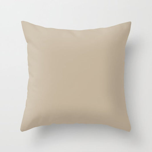 Acute Tan Solid Color - Accent Shade - Matches Sherwin Williams Barcelona Beige SW 7530 Throw Pillow
