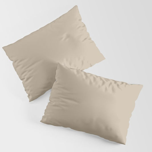 Acute Tan Solid Color - Accent Shade - Matches Sherwin Williams Barcelona Beige SW 7530 Pillow Sham Set