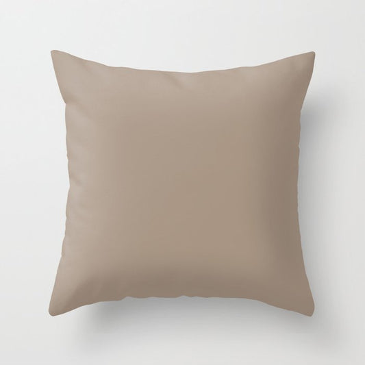 Aesthetic Beige Solid Color Accent Shade / Hue Matches Sherwin Williams Sanderling SW 7513 Throw Pillow