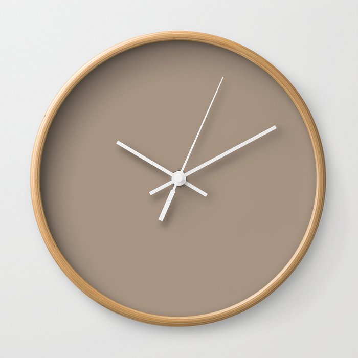 Aesthetic Beige Solid Color Accent Shade / Hue Matches Sherwin Williams Sanderling SW 7513 Wall Clock