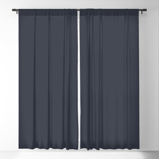 After Midnight Blue Solid Color PANTONE 19-4109 Autumn/Winter 2021/2022 Core Classic Hues Blackout Curtain