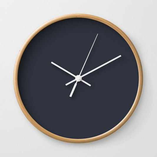 After Midnight Blue Solid Color PANTONE 19-4109 Autumn/Winter 2021/2022 Core Classic Hues Wall Clock