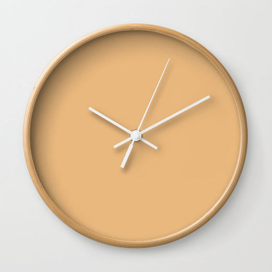Afternoon Glow Yellow Solid Color Accent Shade / Hue Matches Sherwin Williams Polvo de Oro SW 9012 Wall Clock