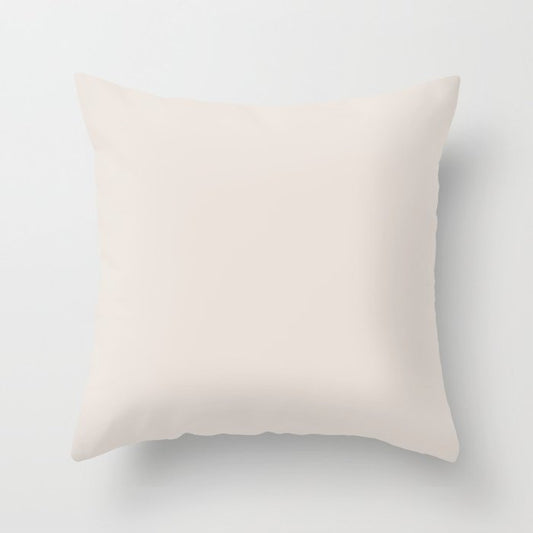 Aged Off White Solid Color Pairs PPG Stone Harbor PPG1079-2 - All One Single Shade Hue Colour Throw Pillow