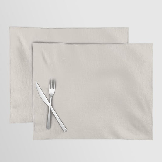 Aged Off White Solid Color Pairs PPG Stone Harbor PPG1079-2 - All One Single Shade Hue Colour Placemat