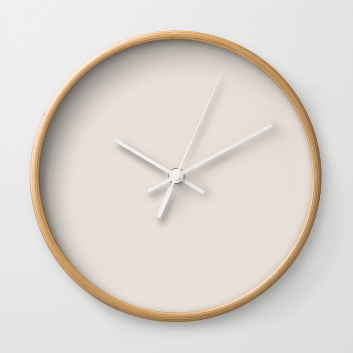 Aged Off White Solid Color Pairs PPG Stone Harbor PPG1079-2 - All One Single Shade Hue Colour Wall Clock