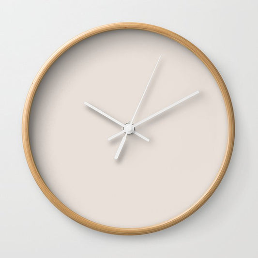 Aged Off White Solid Color Pairs PPG Stone Harbor PPG1079-2 - All One Single Shade Hue Colour Wall Clock