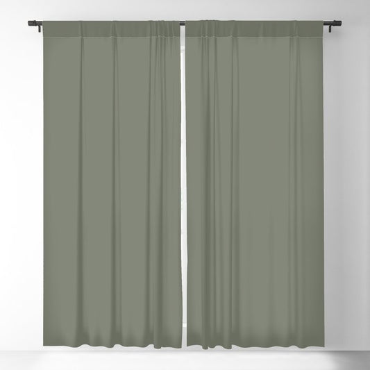 Aged Olive Green Solid Color Pairs Dutch Boys 2022 Popular Hue Wild Basil 424-5DB - Getaway Palette Blackout Curtain