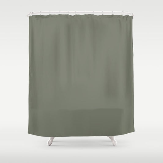 Aged Olive Green Solid Color Pairs Dutch Boys 2022 Popular Hue Wild Basil 424-5DB - Getaway Palette Shower Curtain