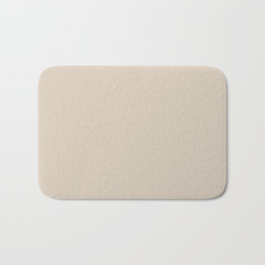 Aged Porcelain Beige Solid Color - Accent Shade - Matches Sherwin Williams China Doll SW 7517 Bath Mat
