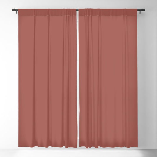 Aged Wine Dark Red Clay Brown Solid Color Pairs To Sherwin Williams Bold Brick SW 6327 Blackout Curtain