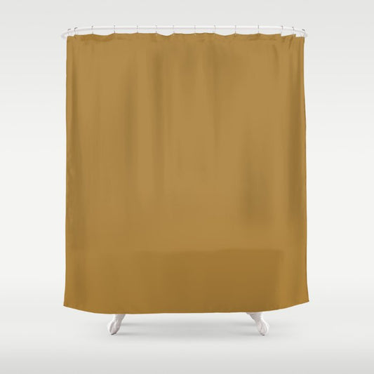 Ageless Earth Mid Tone Brown Solid Color Pairs To Sherwin Williams Nankeen SW 6397 Shower Curtain