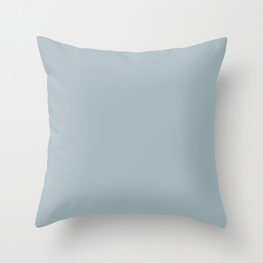 Agile Light Pastel Blue Gray Solid Color Pairs To Sherwin Williams Languid Blue SW 6226 Throw Pillow