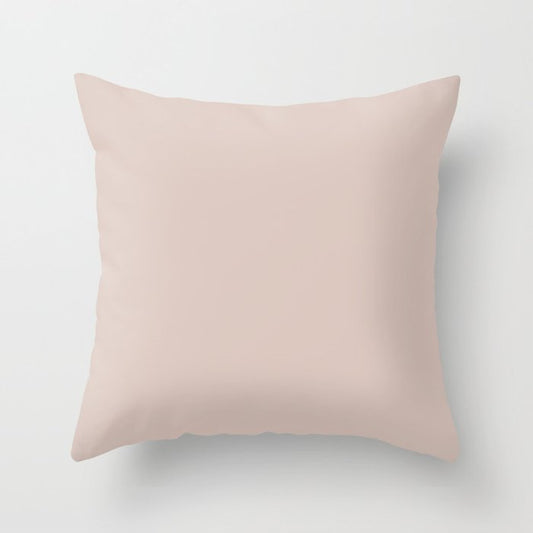 Agreeable Tanish Pink - Neutral - Pastel Solid Color Pairs To Sherwin Williams Abalone Shell SW 6050 Throw Pillow