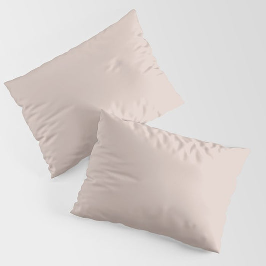 Agreeable Tanish Pink - Neutral - Pastel Solid Color Pairs To Sherwin Williams Abalone Shell SW 6050 Pillow Sham Set