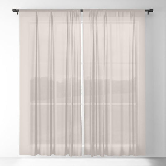 Agreeable Tanish Pink - Neutral - Pastel Solid Color Pairs To Sherwin Williams Abalone Shell SW 6050 Sheer Curtain