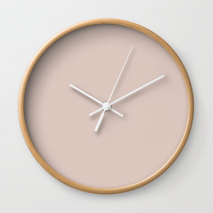 Agreeable Tanish Pink - Neutral - Pastel Solid Color Pairs To Sherwin Williams Abalone Shell SW 6050 Wall Clock