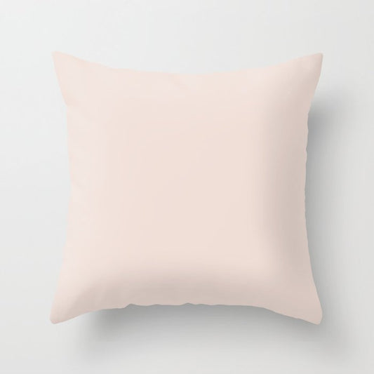 Airy Pastel Pink Solid Color Accent Shade / Hue Matches Sherwin Williams Faint Coral SW 6329 Throw Pillow