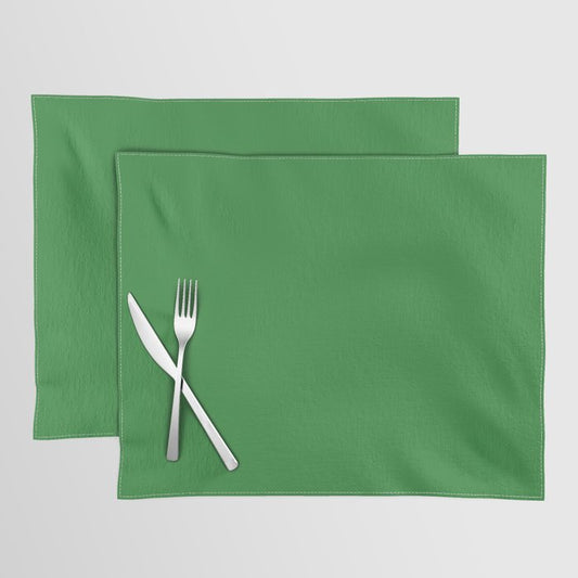 All About The Greens Shamrock / Emerald / Parakeet Green Solid Color Pairs To Sherwin Williams Envy SW 6925 Placemat