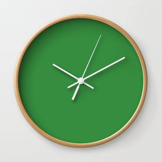 All About The Greens Shamrock / Emerald / Parakeet Green Solid Color Pairs To Sherwin Williams Envy SW 6925 Wall Clock