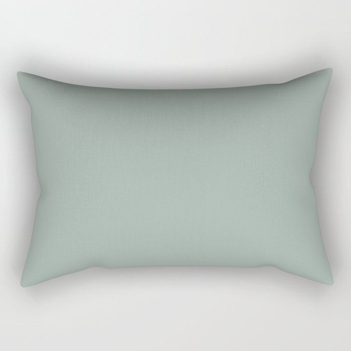 Allaying Grey Blue Green Solid Color Pairs To Sherwin Williams Halcyon Green SW 6213 Rectangular Pillow
