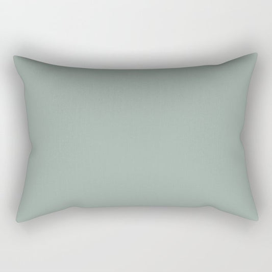 Allaying Grey Blue Green Solid Color Pairs To Sherwin Williams Halcyon Green SW 6213 Rectangular Pillow