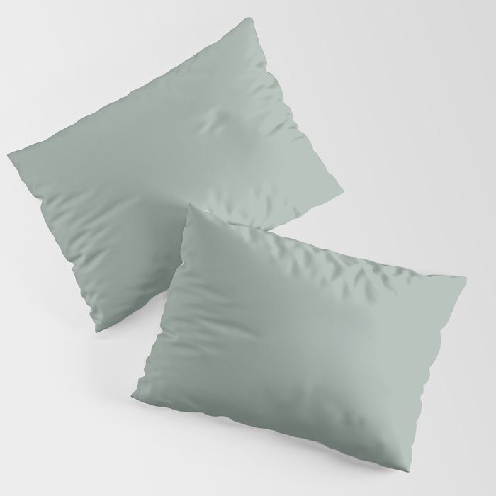 Allaying Grey Blue Green Solid Color Pairs To Sherwin Williams Halcyon Green SW 6213 Pillow Sham Set