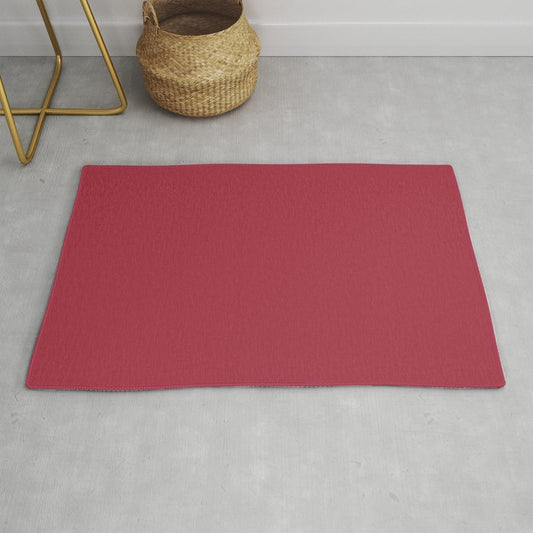 Alluring Red Solid Color Pairs To Sherwin Williams Cherries Jubilee SW 6862 Throw & Area Rugs